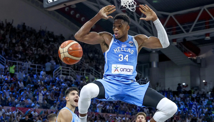 包含希腊男篮翻盘掘金，东契奇爆发神勇的词条